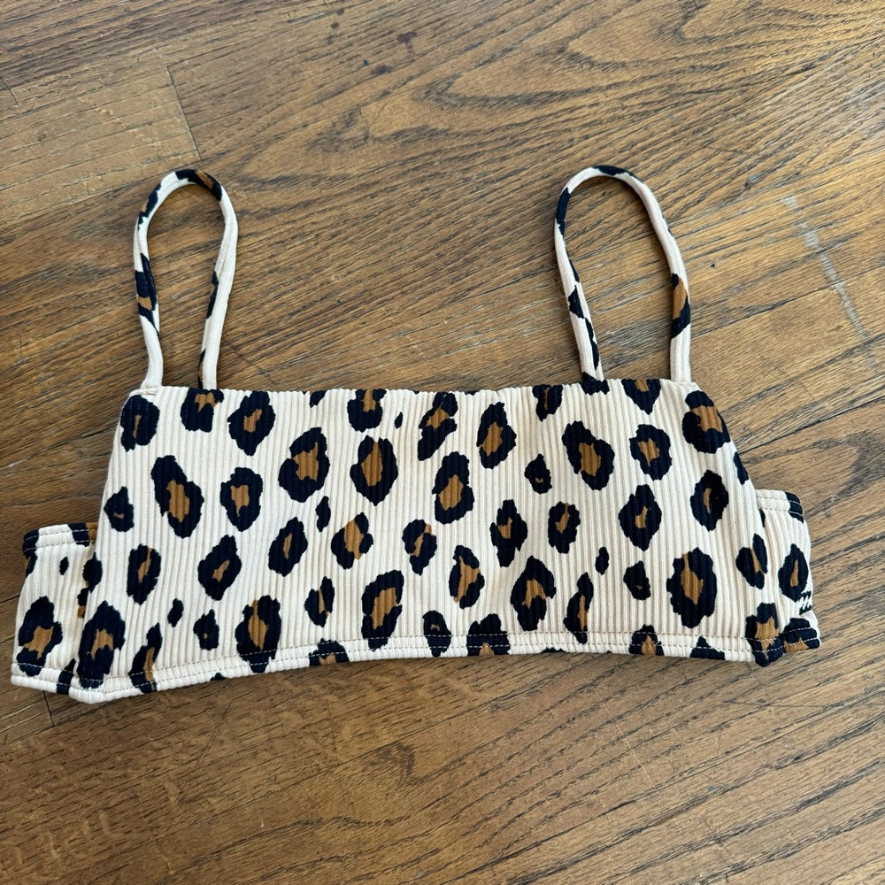 Billabong Ribbed Cheeta Print Bikini Top
